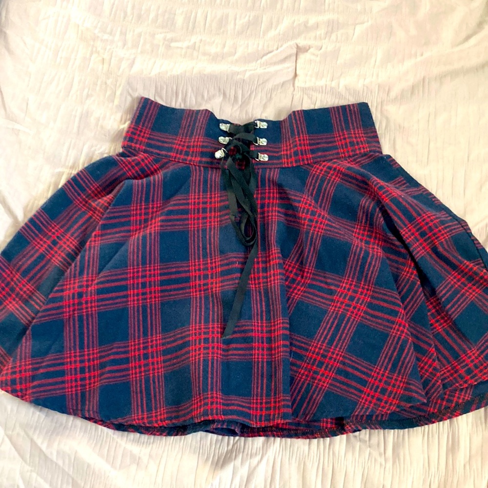 Shein, skater skirt, plaid, worn once